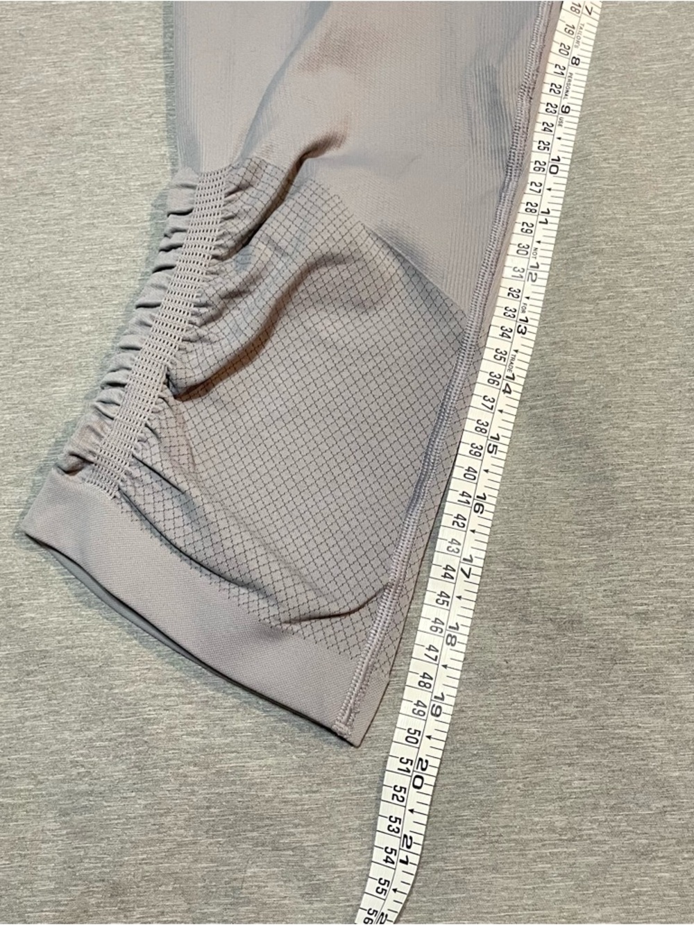 Lululemon Awakening Crop Leggings Gray Size 12 Ruched Mesh - Picture 9 of 11